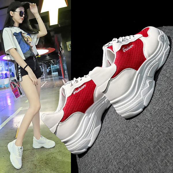 Model casual de adidasi dama cu talpa inalta in trei culori