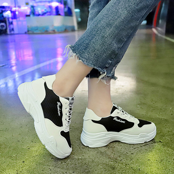 Model casual de adidasi dama cu talpa inalta in trei culori