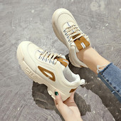 Adidasi de dama cu talpa inalta in trei culori