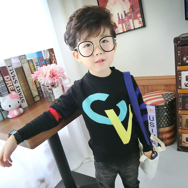 Pulover elegant pentru copii pentru baieti in negru