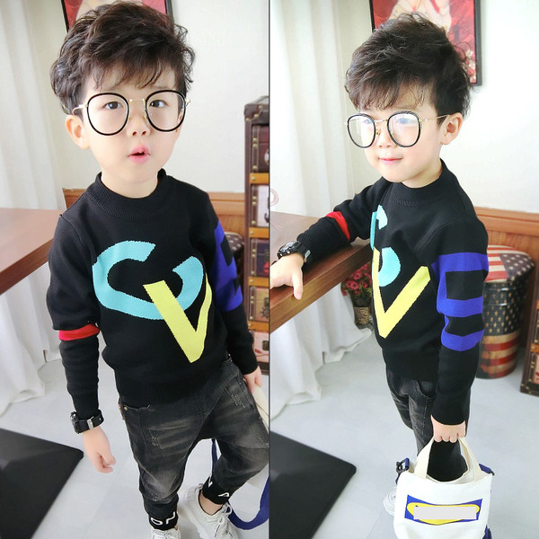 Pulover elegant pentru copii pentru baieti in negru