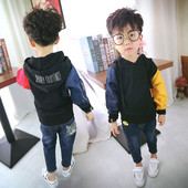 Hanorac modern pentru copii cu gluga in doua culori