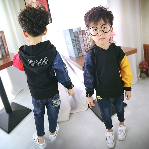 Hanorac modern pentru copii cu gluga in doua culori