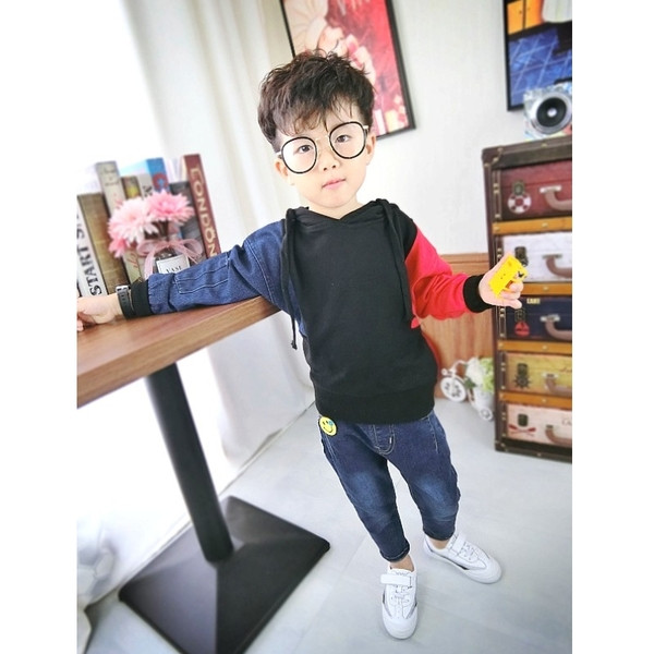 Hanorac modern pentru copii cu gluga in doua culori