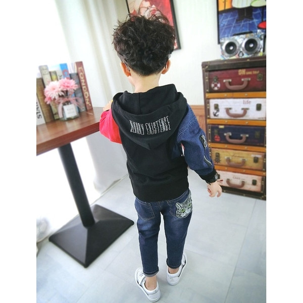 Hanorac modern pentru copii cu gluga in doua culori