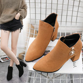 Cizme de damă elegante cu toc gros - două culori