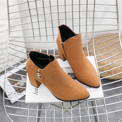 Cizme de damă elegante cu toc gros - două culori