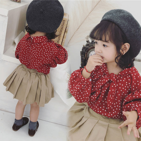 Детска риза на точки в бял и черен цвят