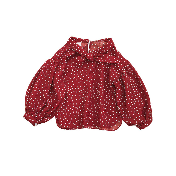 Детска риза на точки в бял и черен цвят