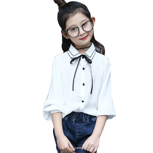 Κομψό παιδικό πουκάμισο με κορδέλα σε λευκό και κόκκινο χρώμα