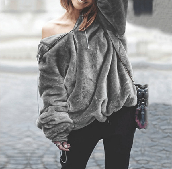 Γυναικείο πουλόβερ ευρύ σχέδιο σε διάφορα χρώματα