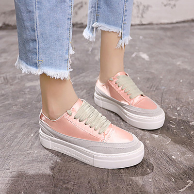 Γυναικεία αθλητικά πάνινα παπούτσια με υψηλή σόλα σε τρία χρώματα