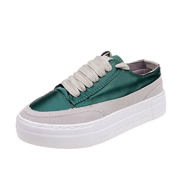 Γυναικεία αθλητικά πάνινα παπούτσια με υψηλή σόλα σε τρία χρώματα