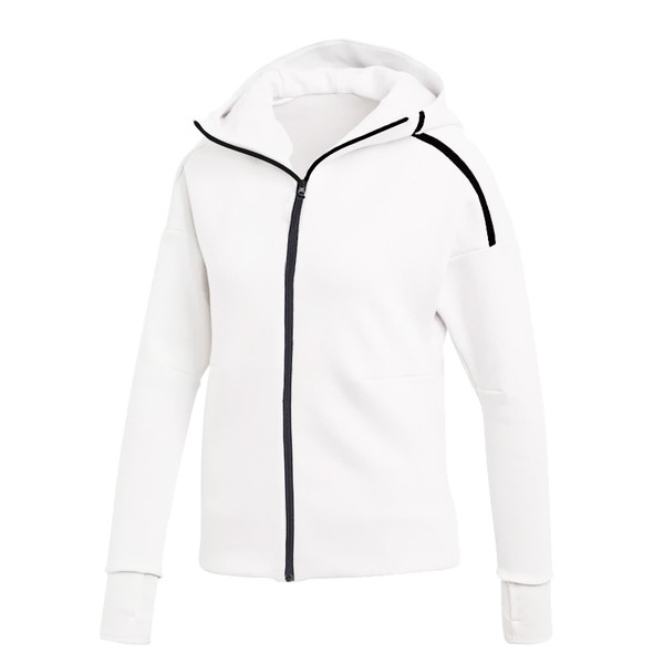 Hanorac simplu pentru bărbați, alb-negru, cu guler înalt