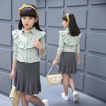 Μοντέρνο παιδικό πουκάμισο για κορίτσια σε τρία χρώματα