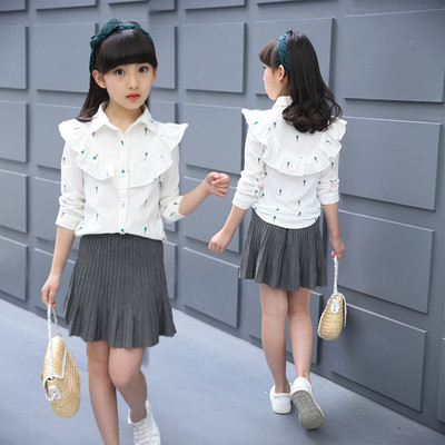 Cămașă modernă pentru copii pentru fete în trei culori