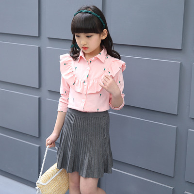 Cămașă modernă pentru copii pentru fete în trei culori