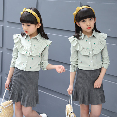 Cămașă modernă pentru copii pentru fete în trei culori