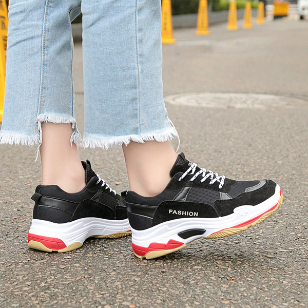 Adidasi moderni de dama cu talpa inalta - trei culori