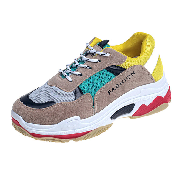 Adidasi moderni de dama cu talpa inalta - trei culori