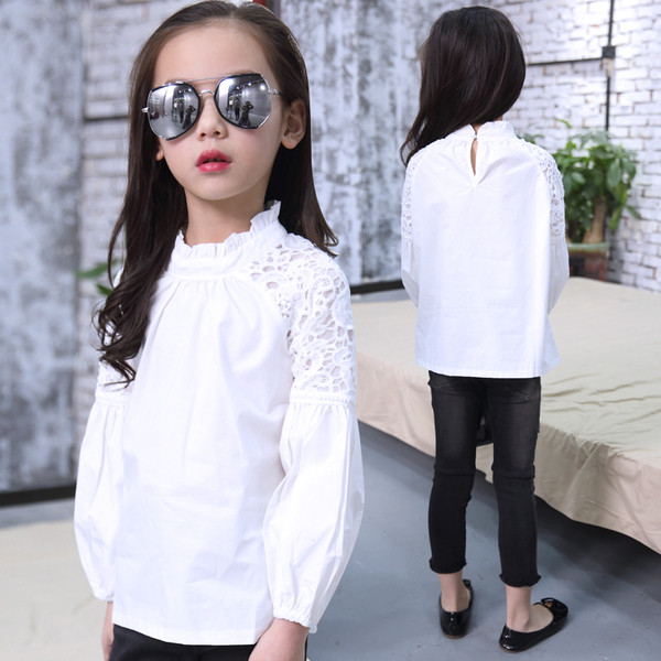 Παιδικό πουκάμισο με κεντήματα σε λευκό χρώμα 