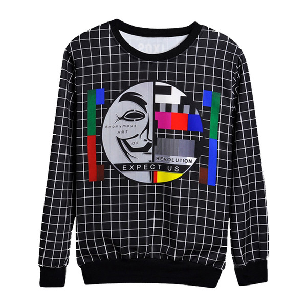 Мъжка блуза в тъмен цвят с щампа