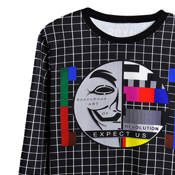 Мъжка блуза в тъмен цвят с щампа