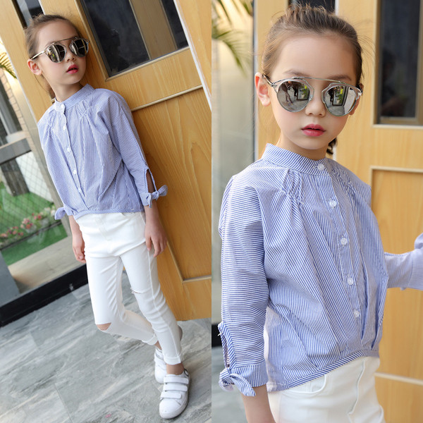 Μοντέρνο παιδικό πουκάμισο για κορίτσια με κουμπιά