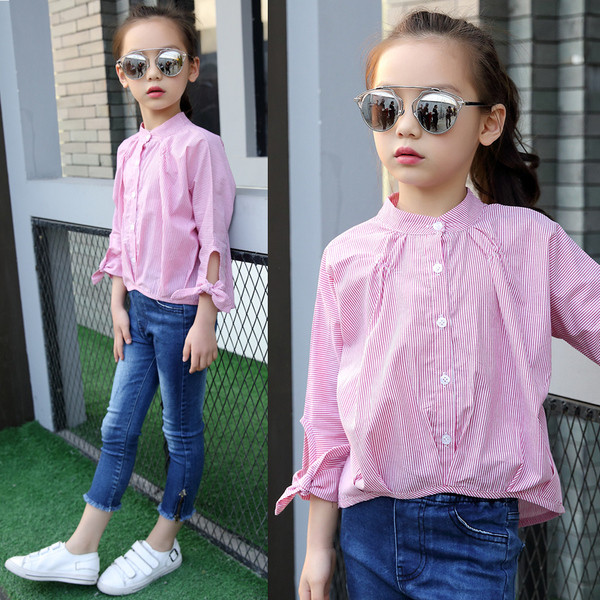 Μοντέρνο παιδικό πουκάμισο για κορίτσια με κουμπιά