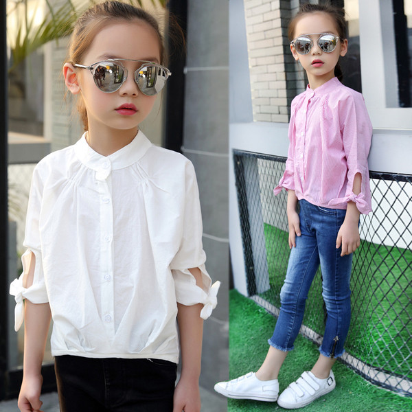 Μοντέρνο παιδικό πουκάμισο για κορίτσια με κουμπιά