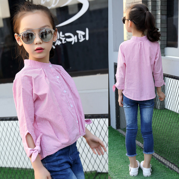 Μοντέρνο παιδικό πουκάμισο για κορίτσια με κουμπιά