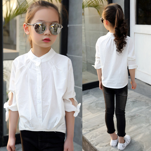 Μοντέρνο παιδικό πουκάμισο για κορίτσια με κουμπιά