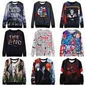 Bluze colorate pentru bărbați cu imprimare 3D și inscripție