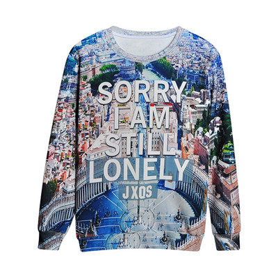 Bluze colorate pentru bărbați cu imprimare 3D și inscripție