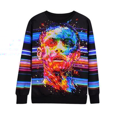 Bluze colorate pentru bărbați cu imprimare 3D și inscripție