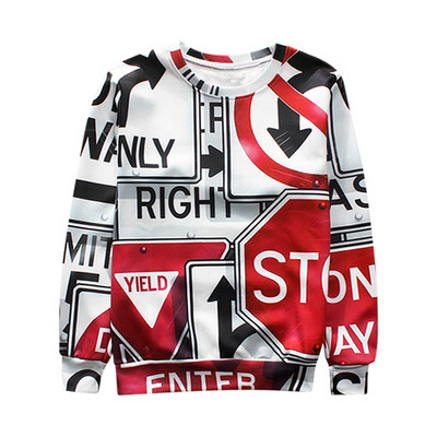 Bluze colorate pentru bărbați cu imprimare 3D și inscripție