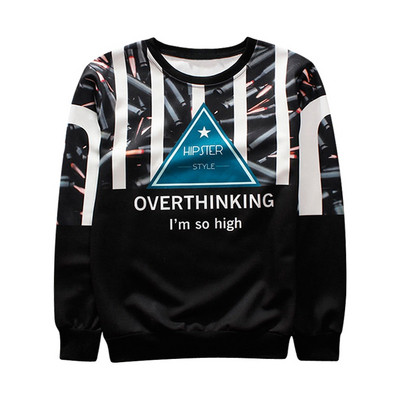 Bluze colorate pentru bărbați cu imprimare 3D și inscripție