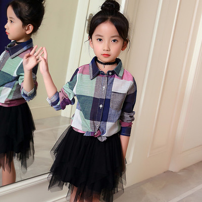 Детска карирана риза в два цвята