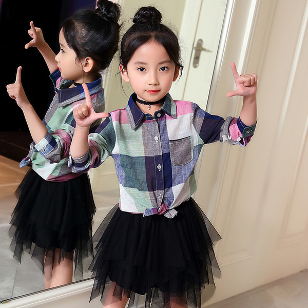 Детска карирана риза в два цвята