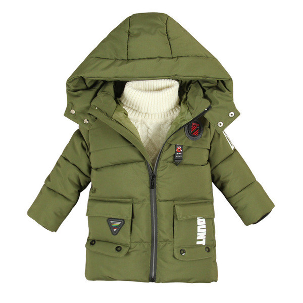 Χειμερινό παιδικό μπουφάν για αγόρια με κουκούλα και μεγάλες τσέπες - τέσσερα χρώματα
