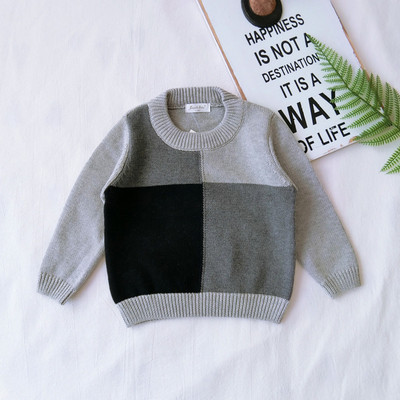 Pulover de iarna modern pentru baieti in gri