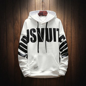 Ανδρικό φούτερ σε διάφορα χρώματα με επιγραφή και μπροστινή τσέπη