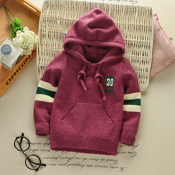 Pulover de iarna pentru copii modern cu gluga in doua culori