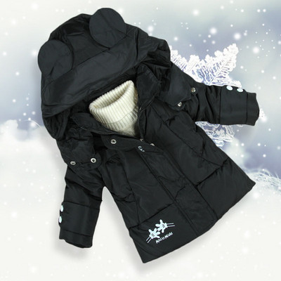 Geaca de iarna pentru copii pentru fete cu element 3D pe gluga - trei culori