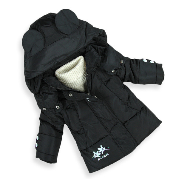 Geaca de iarna pentru copii pentru fete cu element 3D pe gluga - trei culori