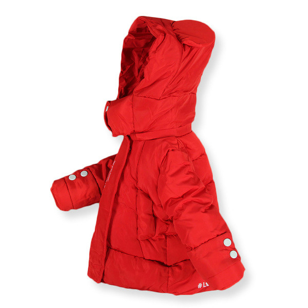 Geaca de iarna pentru copii pentru fete cu element 3D pe gluga - trei culori