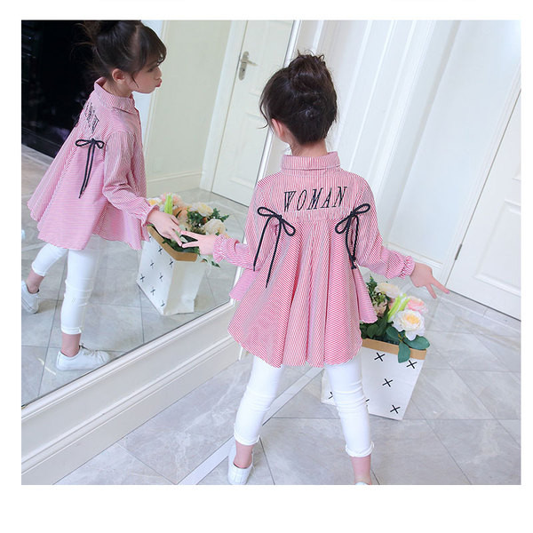 Παιδικό πουκάμισο με επιγραφή και κορδέλες για κορίτσια