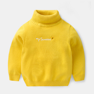 Стилен детски пуловер с висока яка за момчета в четири цвята