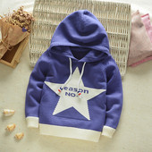 Детски зимен суичър със звезда за момчета в три цвята