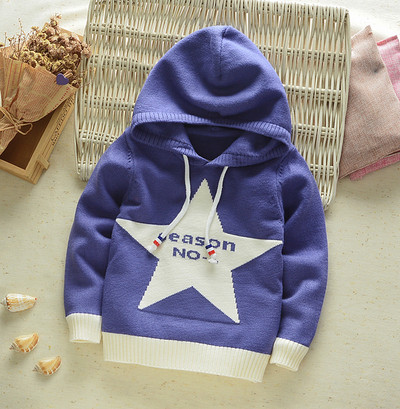 Детски зимен суичър със звезда за момчета в три цвята